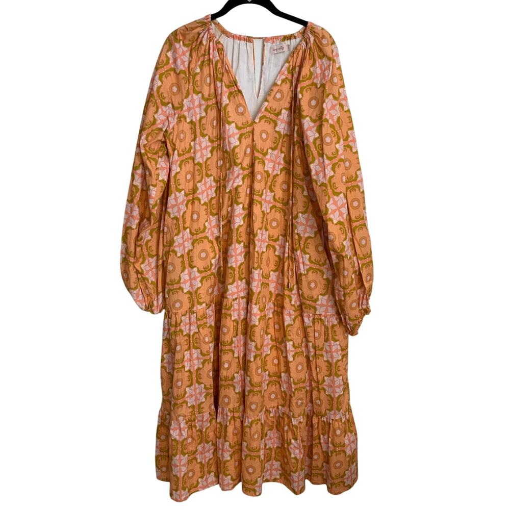Ivy City Long Sleeve‎ Cotton Maxi dress size large